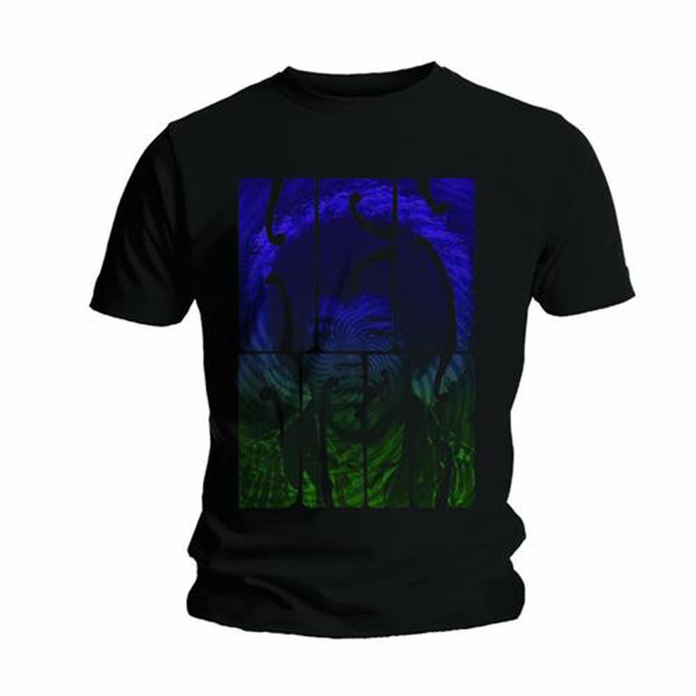 Jimi Hendrix - Swirly Text Heren Tshirt - Zwart